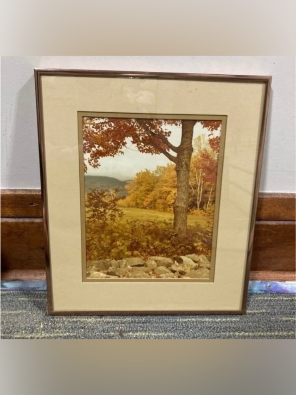 Autumn Landscape Framed Print - Golden Fall Colors William Plante 1974